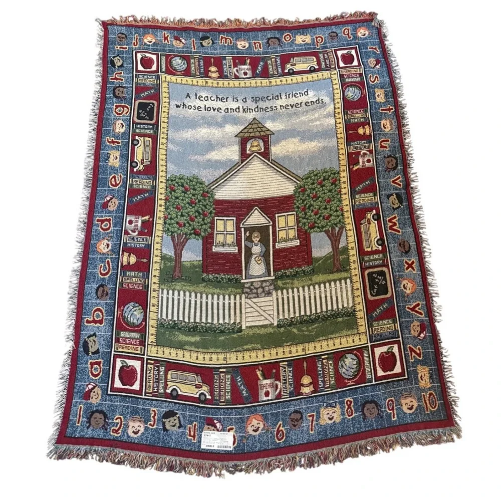 Pure Country Weaver Teacher Schoolhouse Woven Tapestry Throw Blanket Made in USA